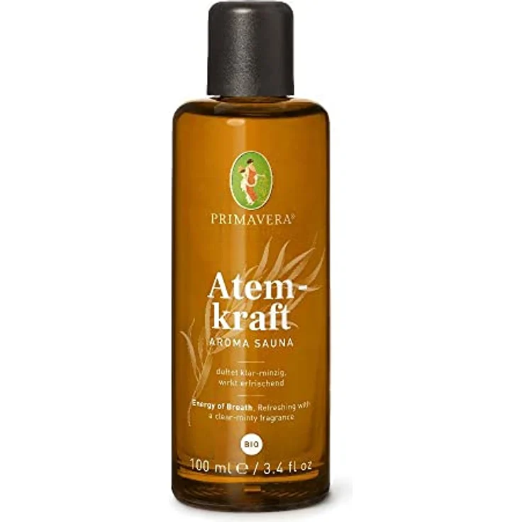 PRIMAVERA Atemkraft Aroma Sauna Bio 100 ml Konzentrat, erfrischender klar-minziger Duft – Bild 4