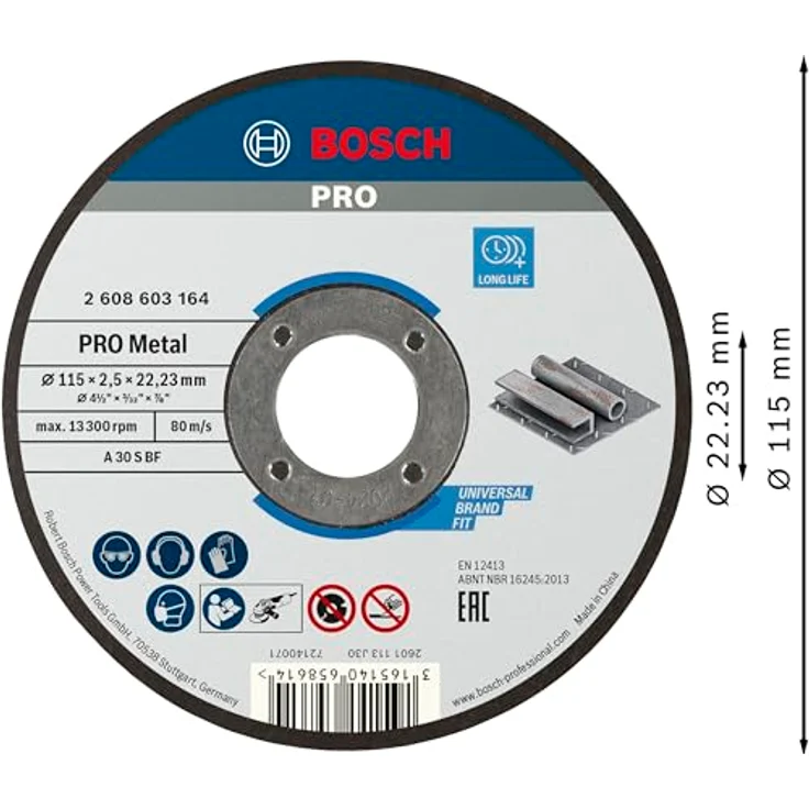 Bosch Professional gerade Trennscheibe (für Metall, Zubehör für Winkelschleifer) – Bild 2