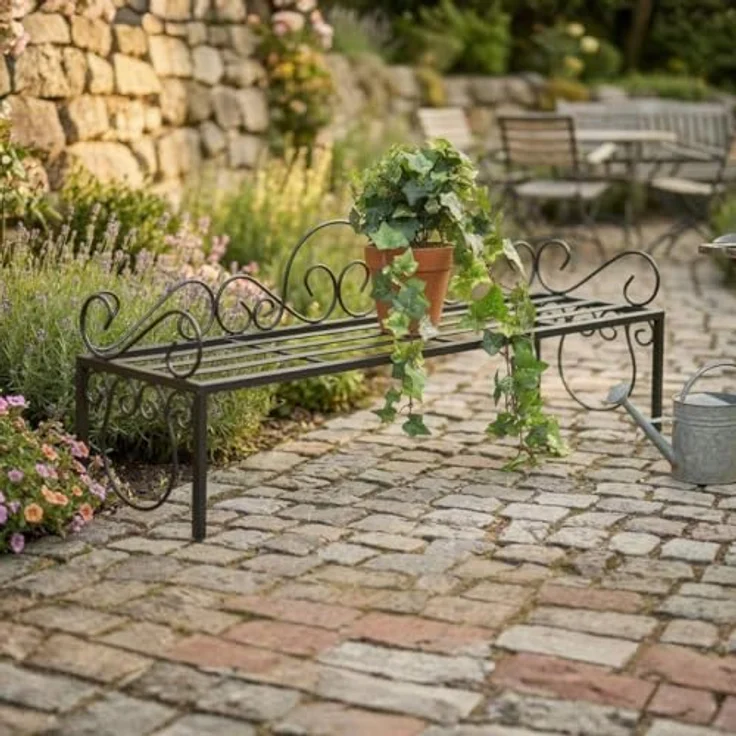Blumenregal Metall Schwarz 75 cm Blumenständer Mi Blumenbank Blumentreppe Pflanzentreppe Blumenhocker Pflanzenständer - Dandibo – Bild 10