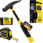 Picard Latthammer 70080, DIN 7239, Kopf aus legiertem Spezialstahl, ergonomischer Griff, magnetische Nagelhalterung, schwarz pulverlackiert