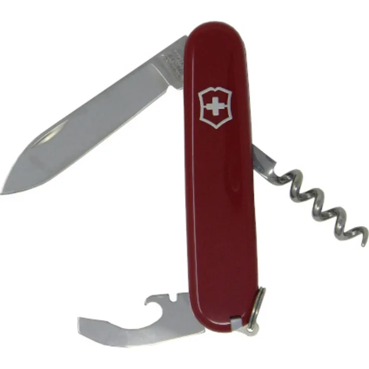 Victorinox Waiter 0.3303, Schweizer Taschenmesser mit 9 Funktionen, rot, inkl. Korkenzieher und Kombi-Klinge