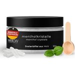 wellow Mentholkristalle 50g, 100% reines Minzöl, umweltfreundliche Dose mit Dosierlöffel, ideal für Sauna und Aromatherapie