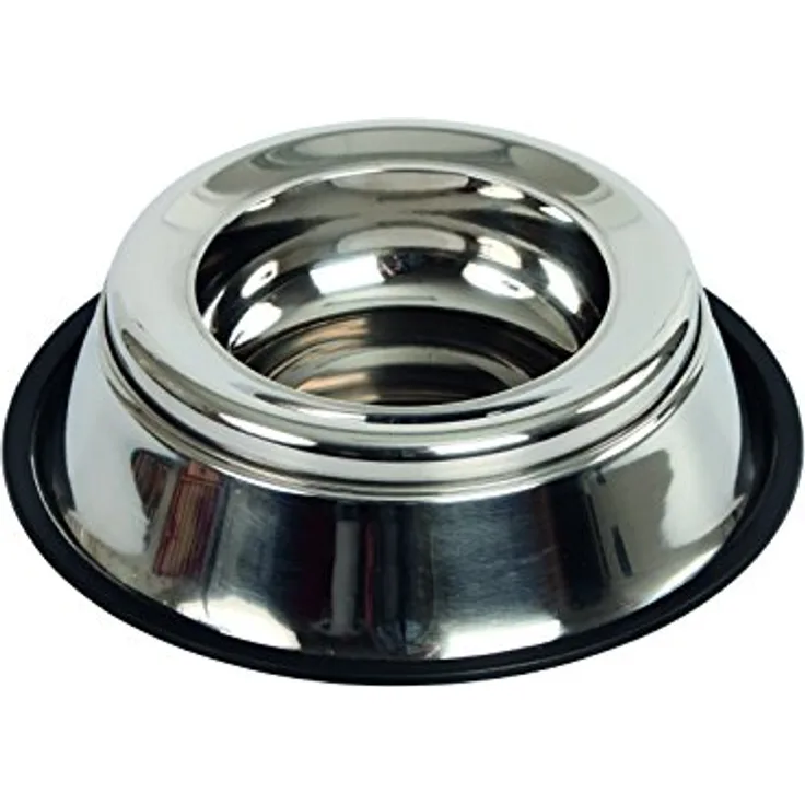 Kerbl 82289 Edelstahlnapf Anti-Splash, 900 ml, Silber