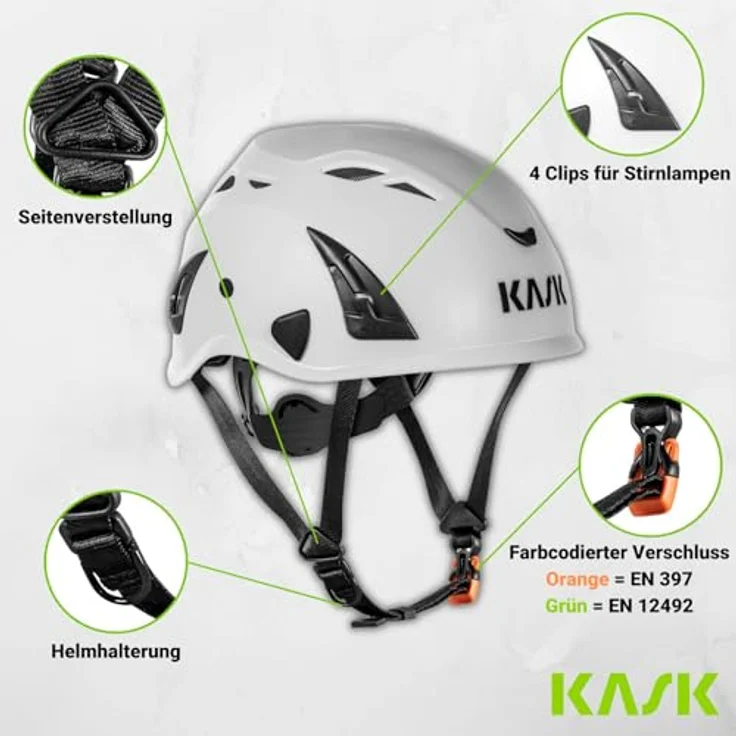 Kask Superplasma AQ EN 397 Industriehelm, Schwarz, Stoßenergieaufnahme gemäß EN 12492, Universalgrößen 51-63 cm – Bild 2