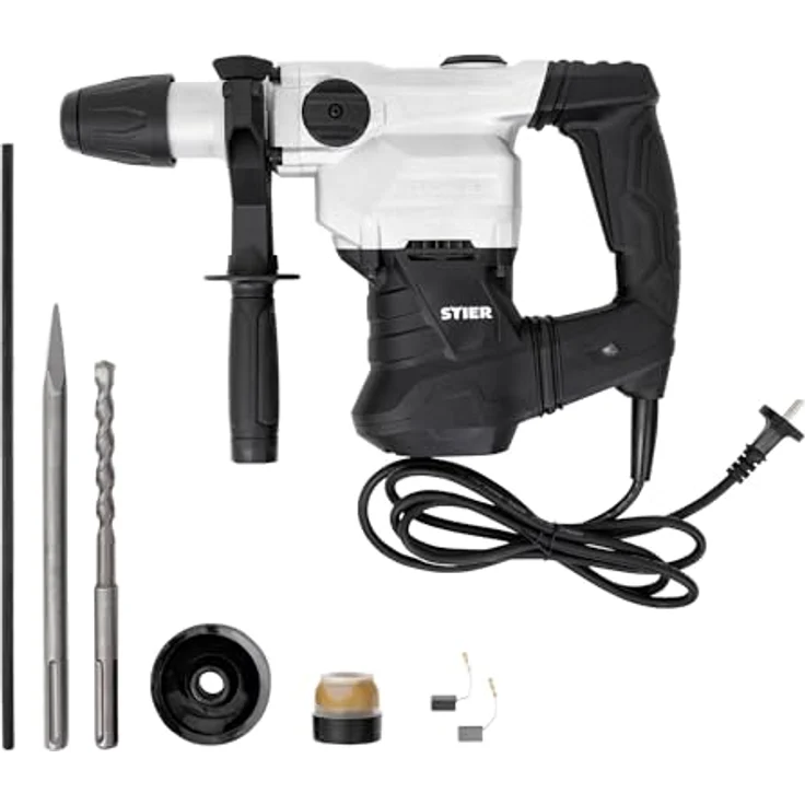 STIER Bohrhammer SHB-L-4100, 1500 W, 12 J, 4100 Schläge/Min, SDS-Max, inkl. Zubehör für Meißel- und Abbrucharbeiten – Bild 2