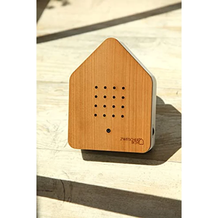 Zwitscherbox Holz, Eiche-Weiß, 11 x 12 x 3 cm – Bild 9