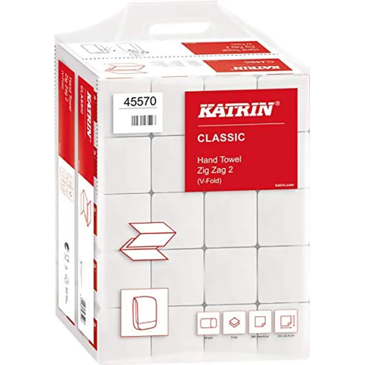 Katrin Handtücher ZZ-Falz, 2-lagig, weiß, hochsaugfähig, 4000 Blatt, umweltfreundlich – Bild 1