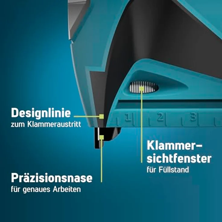 Novus Elektrotacker J-150, Profi Klammer- und Nagelpistole für Typ 37/53 Klammern, 6-14mm, ergonomisch, robust, 3m Kabel – Bild 2