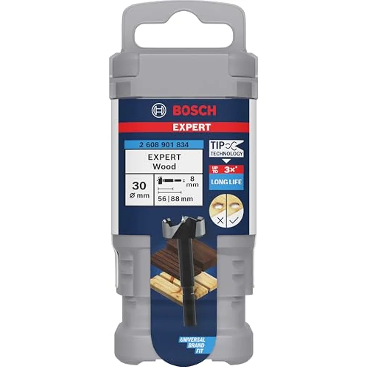 Bosch Forstnerbohrer Expert Wood Ø 30 mm, präzise gewellter Bohrer für Hartholz und Weichholz, schwarz – Bild 2