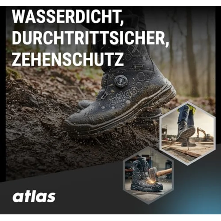 ATLAS XT 1050 BOA GTX Sicherheitsstiefel, S3 SRC, metallfreie Durchtritthemmung, Gore-Tex, schwarz/anthrazit, Gr. 44 W.10 – Bild 4