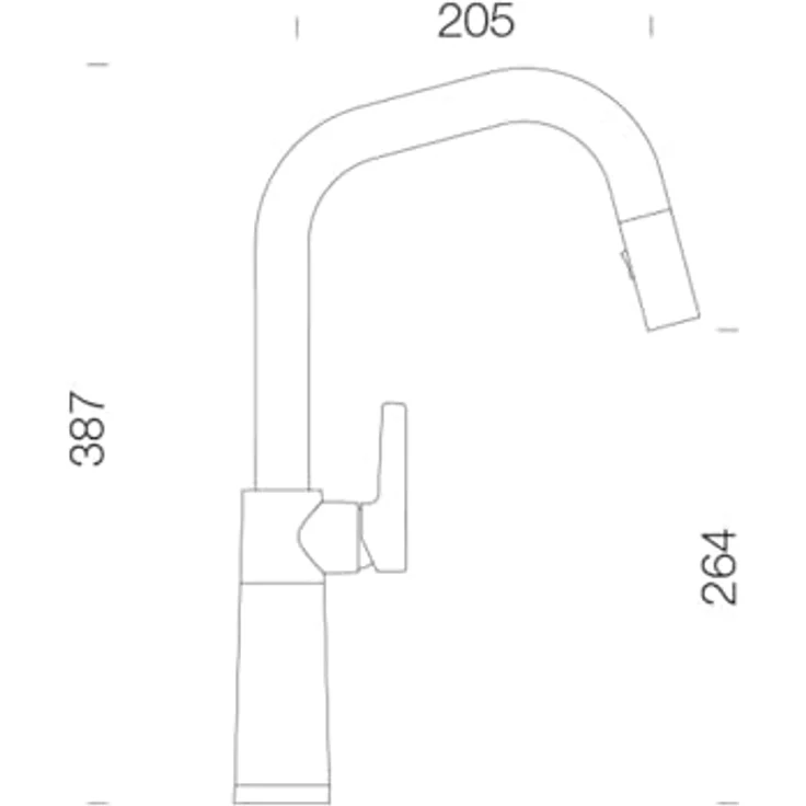 Schock Küchenarmatur SC-530 SB, ausziehbar mit Strahl-Brause, Rückflussverhinderer, Schwenkbereich 120°, ergonomisches Design – Bild 6