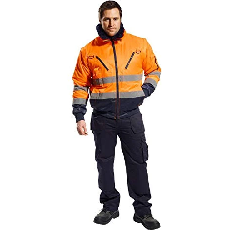 Portwest Hi-Vis Warnschutz 3-in-1 Pilotjacke, Größe: XXXL, Orange/Marine – Bild 2
