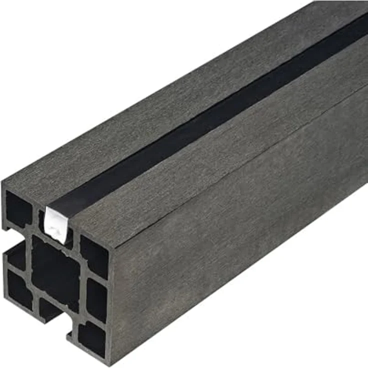 HOME DELUXE Zaunpfosten Nutleiste DINA, 6er Set aus hochwertigem Gummi, anthrazit, für WPC- und Aluminiumpfosten, einfaches Stecksystem – Bild 1