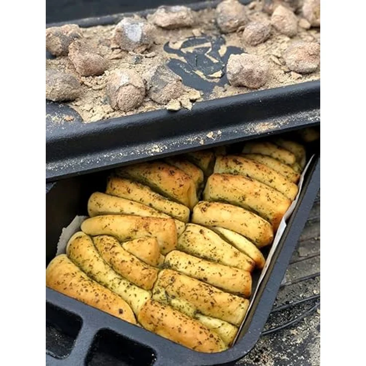 BBQ-Toro Dutch Oven Pan I Gusseisen Kochtopf Gusstopf I 9,4 Liter I preseasoned - bereits eingebrannt I Bräter mit Deckel I DOSQ2N – Bild 2