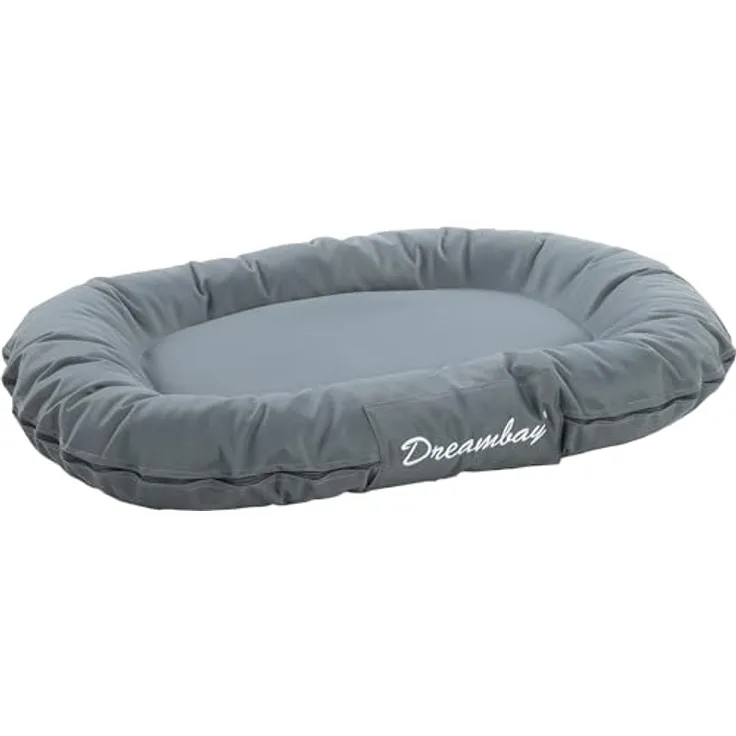 Flamingo Hundekissen Dreambay Oval Petrol - Abnehmbarer Bezug, Wasserabweisend, Waschbar bei 30°C