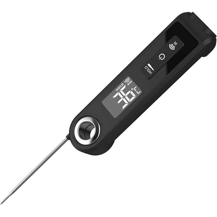 Viking Grillthermometer THERMOMETER FACTORY, Digitales 2-in-1 Thermometer mit Infrarotmessung und Messstab, bis 500°C/300°C, kabellos