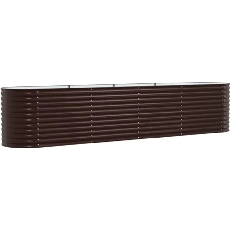 vidaXL Hochbeet Gartenhochbeet Braun Feuerverzinkter Stahl 400 x 80 x 81 cm (1 St) - Moderne Ästhetik, Langlebigkeit, Vielseitige Größe – Bild 5