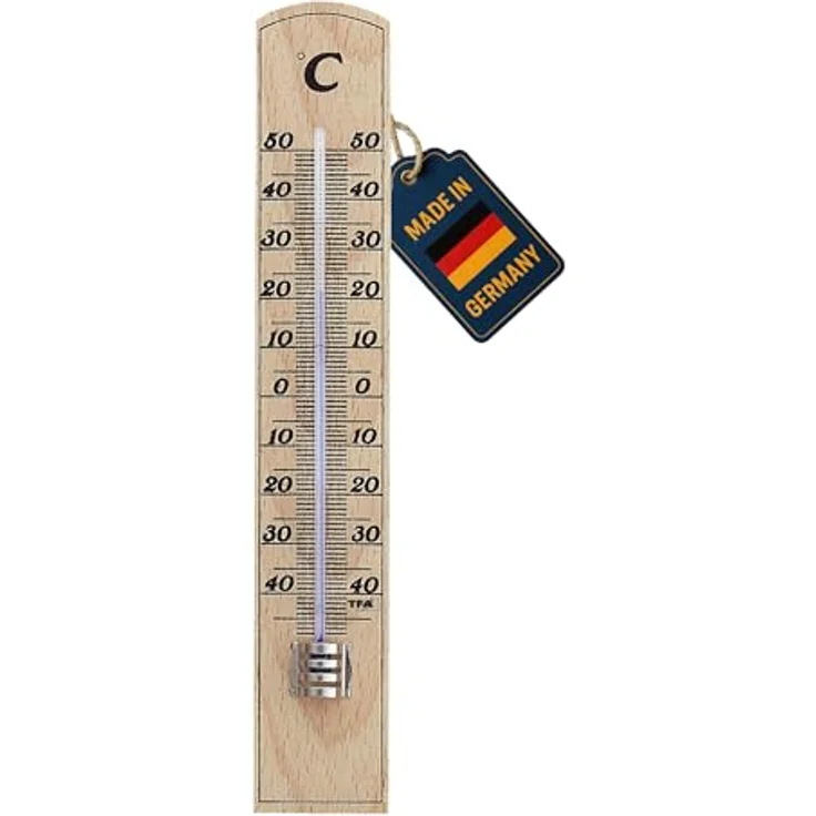 Zimmerthermometer Messber.-30 b.50GradC H206xB35xT15mm Buche TFA VE: 10 – Bild 2