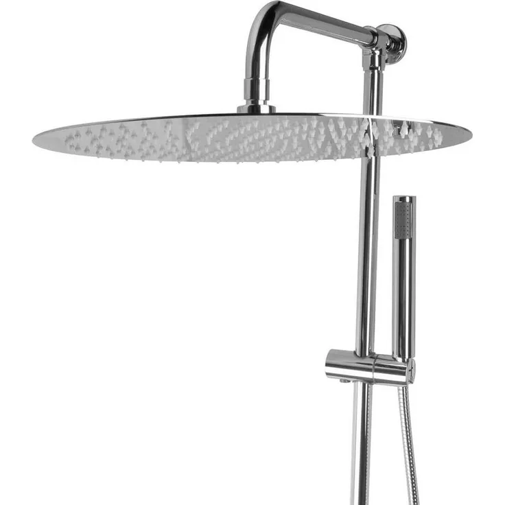 PaulGurkes Duscharmatur PG2M426240, Hochwertige Messing-Duschgarnitur mit verstellbarem Regenbrause Ø 40 cm und ECO-Durchflussbegrenzer