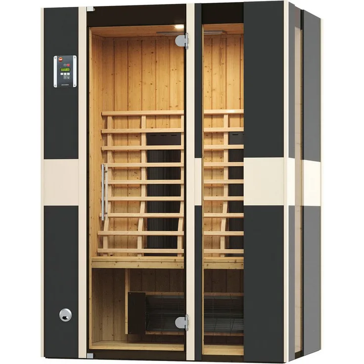 weka Infrarotkabine MILA 2, 2050 Watt, sportliches Design in Anthrazit mit 3 Fensterelementen, BxTxH: 137 x 99 x 190 cm