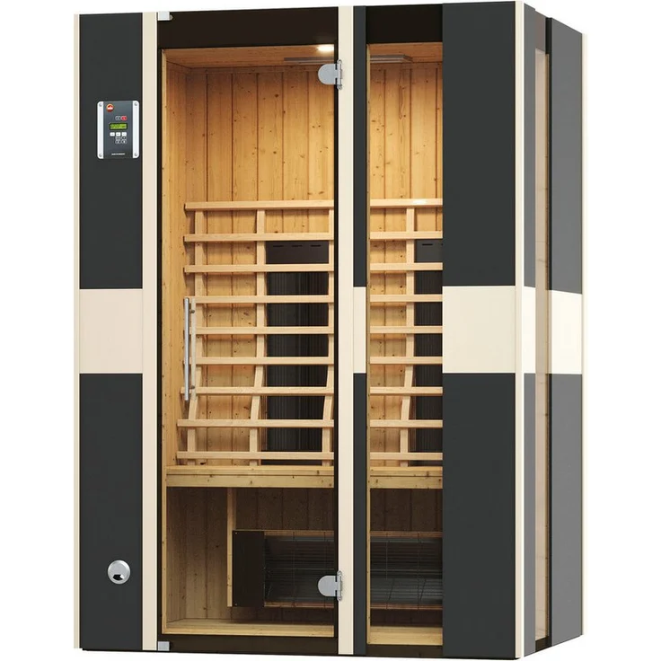 weka Infrarotkabine MILA 2, 2050 Watt, sportliches Design in Anthrazit mit 3 Fensterelementen, BxTxH: 137 x 99 x 190 cm