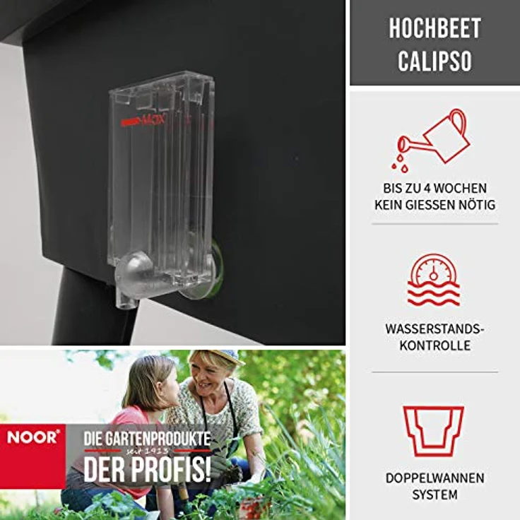 NOOR Hochbeet Calipso Komplettset mit Haube I Blumenkasten mit 40 l Volumen I Die Abdeckhaube bietet optimalen Schutz I Pflegen Sie ganz einfach Ihre Pflanzen & Setzlinge I Linde – Bild 2