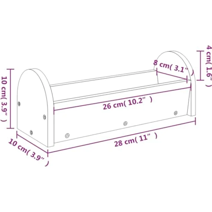 vidaXL Futterstation für Kaninchen, 28 x 10 x 10 cm, aus massivem Fichtenholz - Preisvergleich – Bild 4