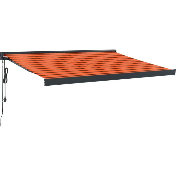 vidaXL Markise, Orange und Braun, einziehbar, UV-beständig, 3,5 x 2,5 m