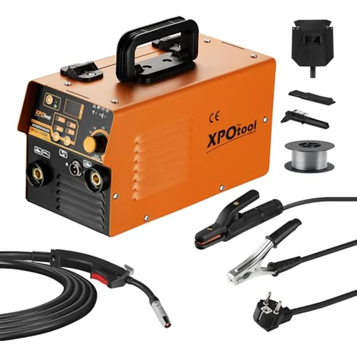 XPOtool Schweißgerät Digital IGBT 30-120 A, Inverter Schweißgerät MMA 220 V mit LED-Anzeige und umfangreichem Zubehör – Bild 1