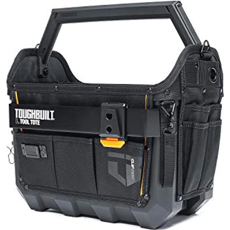 ToughBuilt Large Tool Tote, strapazierfähige Werkzeugtasche mit Hartschalenkonstruktion, wasserdichtem Boden und flexiblen Außentaschen – Bild 1