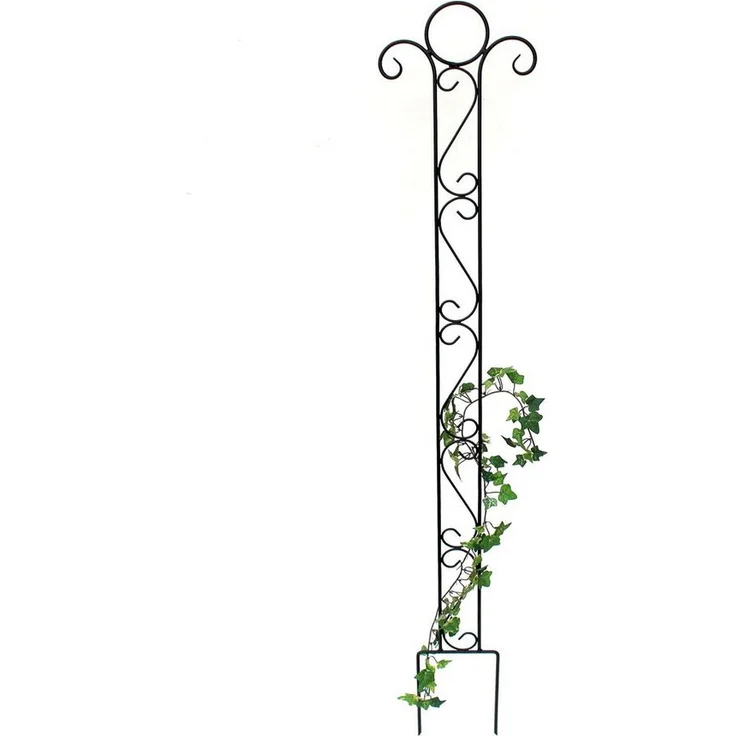 DanDiBo Rankhilfe Metall Classic Rankgitter 135 cm Kletterhilfe Bodenstecker Schwarz, Schmiedeeisen Gartenstecker Eisengitter Rankgerüst – Bild 1