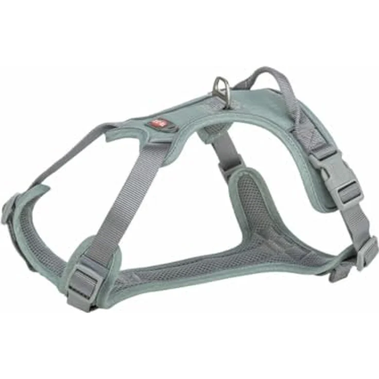 TRIXIE Premium Geschirr Active, M, 49-69 cm/20 mm, robustes Nylon mit atmungsaktiver Netzpolsterung, Salbei – Bild 1