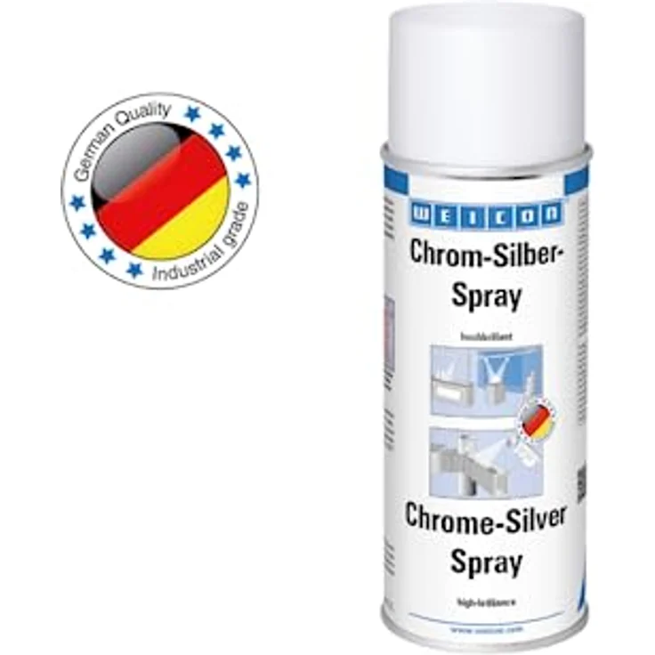WEICON Chrom-Silber-Spray, hochbrillante Oberflächenbeschichtung, 400 ml für effektvolle Dekorationsarbeiten und optische Aufwertung – Bild 2