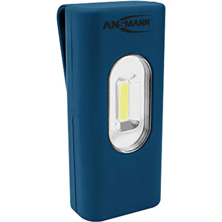 Ansmann LED Werkstattlampe WL30B mit 1W COB LED,40 Lumen und integriertem Clip, inkl. AAA Batterie - Arbeits-Leuchte/Lampe kabellos & flexibel für Kfz, Werkstatt, Baustelle, Handwerk, Garage, etc.