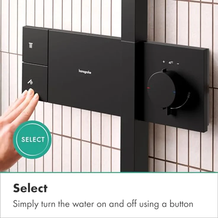hansgrohe Raindance Alive S Duschsystem 300, 1jet EcoSmart, ShowerSelect Comfort, präzise Temperaturregelung, vielfältige Strahlarten, hochwertiges Design – Bild 3