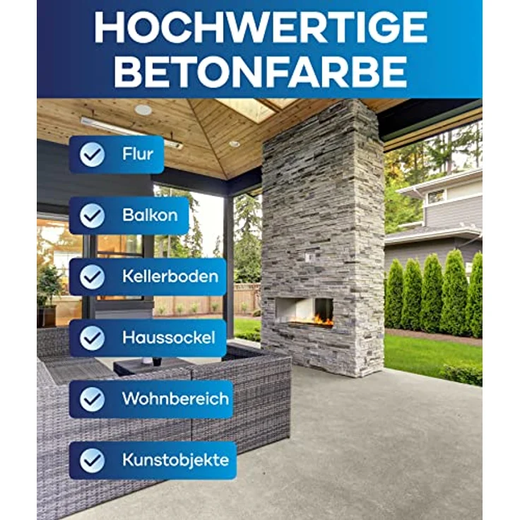 plid® Betonfarbe Innen & Außen Frostsicher Kieselgrau 2,25L - Flüssigkunststoff Bodenbeschichtung - Betonfarbe Kellerboden - Bodenfarbe für Keller, Zement, Mauerwerk & Holz - Made in Germany – Bild 2