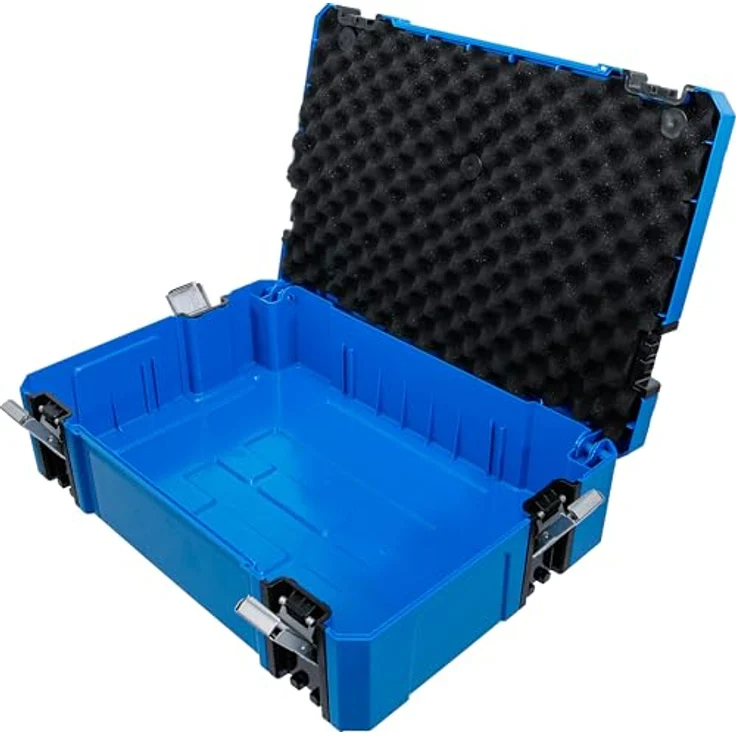 BGS TECHNIC Systemkoffer Größe S, robuster ABS-Kunststoff, klappbarer Aluminium Tragegriff, 4 Schnappschlösser, schaumstoffgepolstert, stapelbar, kompatibel mit BGS Systemkoffern – Bild 6