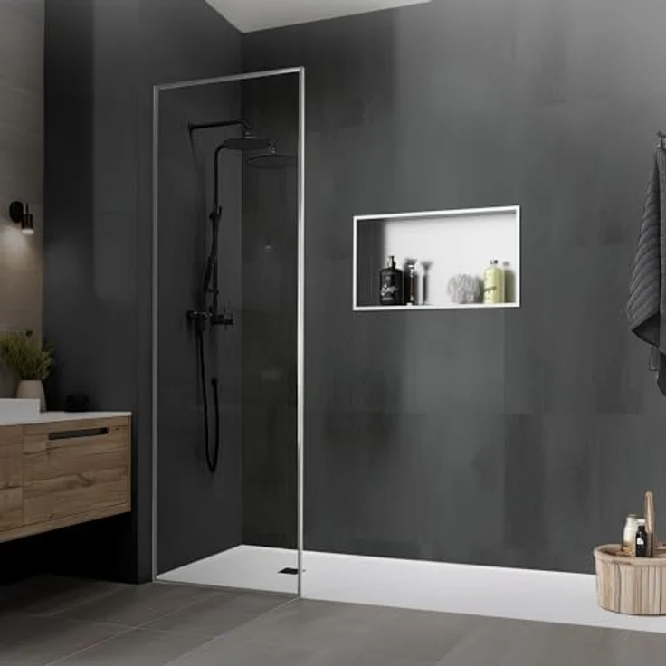 LuxeBath Duschwand Wandnische aus Edelstahl, Einbaulösung in Silber 60x30x10cm, optimierte Stauraumlösung mit 100% Dichtheit – Bild 7