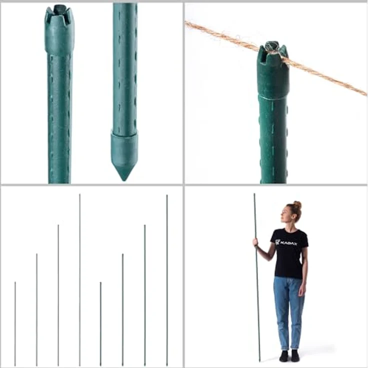 KADAX Pflanzstäbe 180 cm x 16 mm, 15er Set – Wetterfeste Pflanzenstütze aus beschichtetem Stahl, hochstabil für Garten & Tomaten – Bild 5