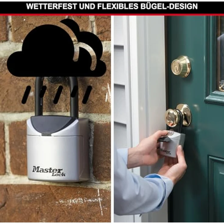 MASTER LOCK Tragbarer Mini-Schlüsseltresor [XS] [mit Bügel] 5406EURD Schlüsselsafe mit Bügel - Ideal für Reisen, Urlaub oder Sport – Bild 5