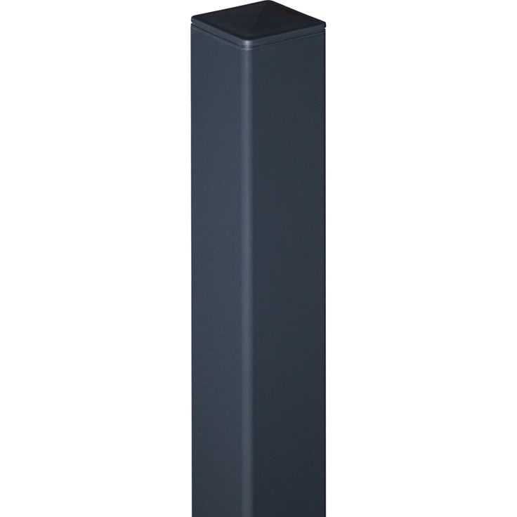 GroJa Zaunpfosten Aluminium anthrazit, 6 x 6 x 150 cm, einbetonierbar, pulverbeschichtet, inklusive Kappe