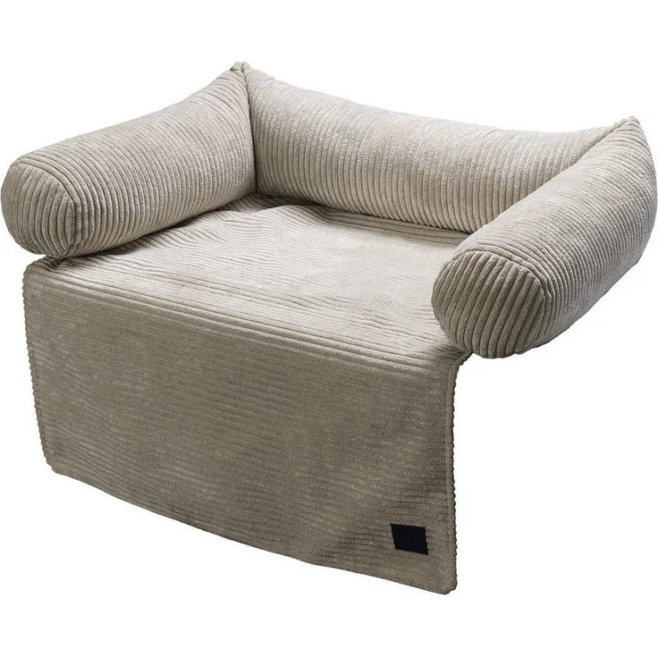 Designed By Lotte Tierkissen Couchkissen Ribbed hellgrau - Bezug waschbar, schützt vor Hundehaaren und Schmutz