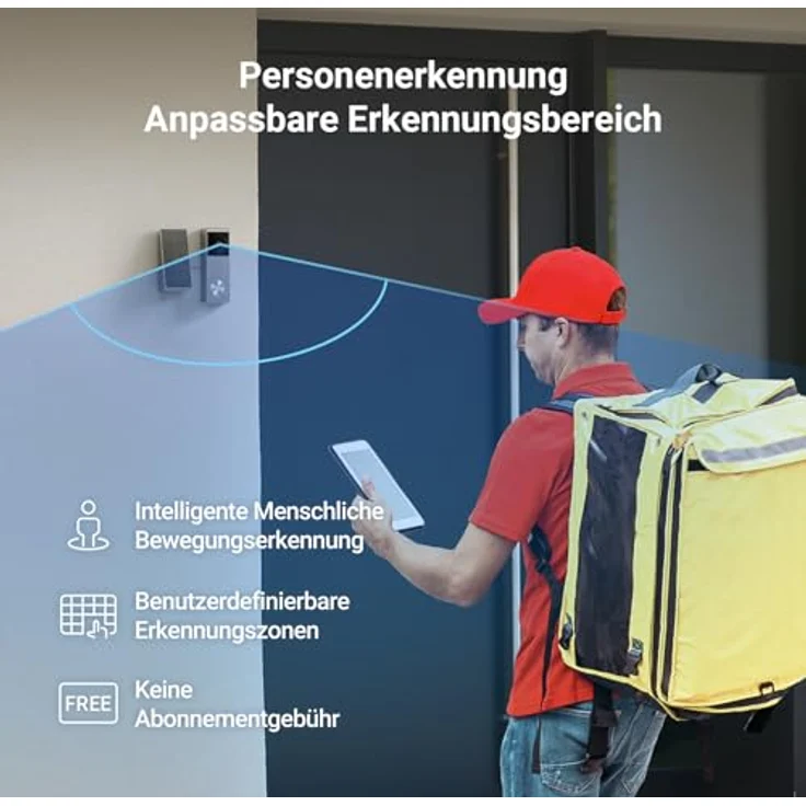 EZVIZ HP3 PRO, batteriebetriebene Video-Türklingel mit 2K Kamera und 32 GB Speicher, Solarladeoption – Bild 6
