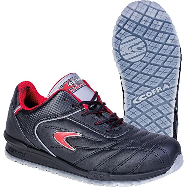 Cofra Sicherheitsschuh Micro Schwarz/Rot, EN ISO 20345:2011 S1P, Aluminium-Kappe 200J – Bild 1