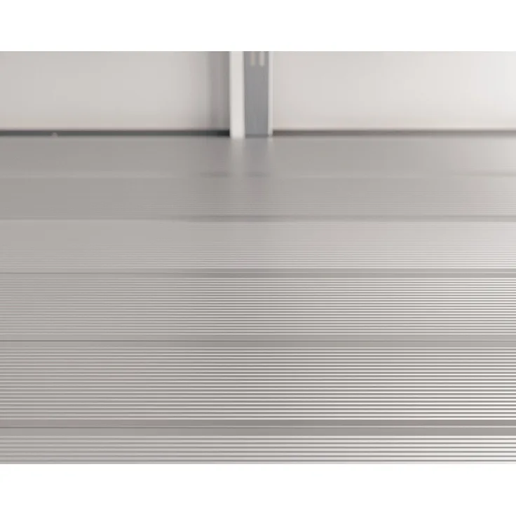 Hörmann Ecostar Aluminium Fußboden für Euroline ESD 10 / EFD 10 Gerätehäuser, silber, 262 x 262 cm, robustes und leicht zu reinigendes Klick-System
