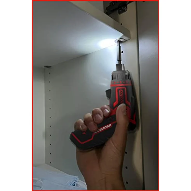 KS Tools eMONSTER 1/4“ Akku-Bit-Schrauber-Satz, 27-tlg., 3,6V mit ergonomischem Griff, USB-C aufladbar, Drehmomentvorwahl, LED-Arbeitslicht, in Kunststoffbox – Bild 16