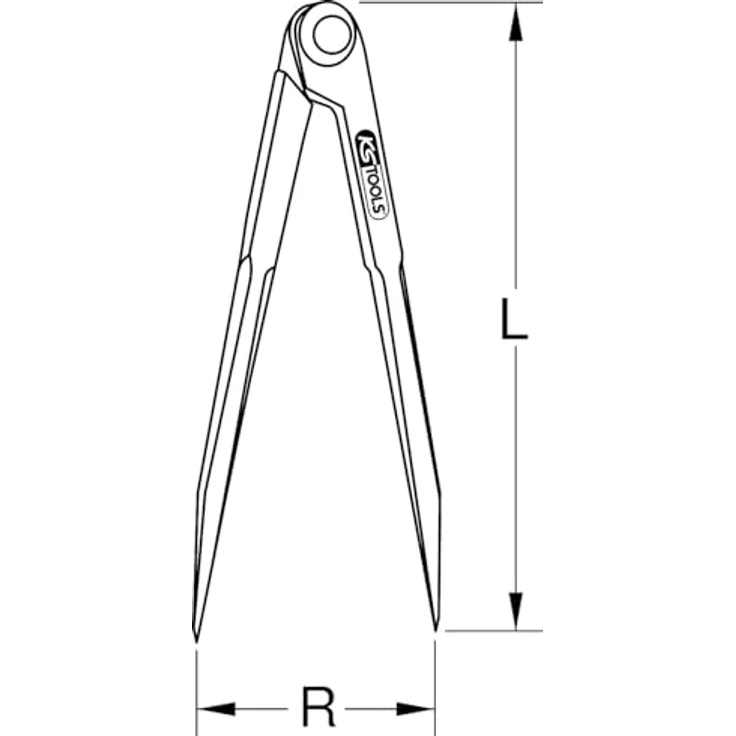 KS Tools 300.0412 Spitzzirkel ohne Stellbogen, 300mm – Bild 3
