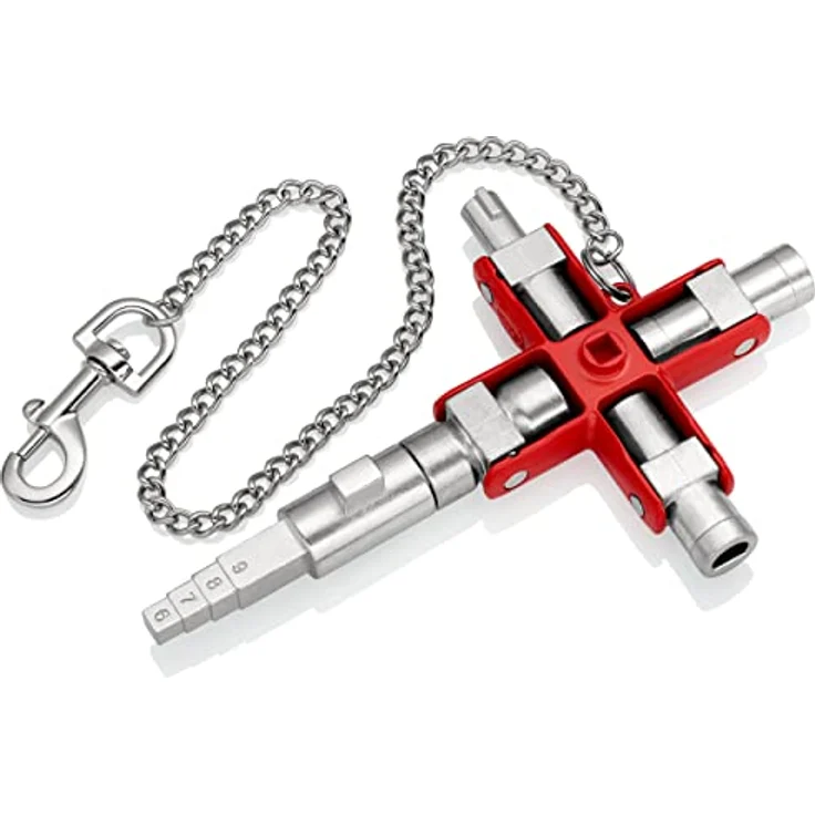 KNIPEX 00 11 06 V01 Universal-Schlüssel ''Bau'' für gängige Schränke und Absperrsysteme 90 mm – Bild 2