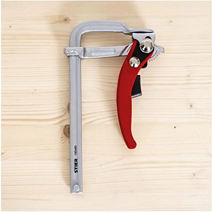 STIER Ganzstahl Hebelzwinge FHZ 160/80, mit bis zu 1570 Nm Spannkraft, einfaches Festspannen mit Hebelfunktion, aus robustem Stahl gebogen, Zwinge, Hebelzwinge - Preisvergleich – Bild 4