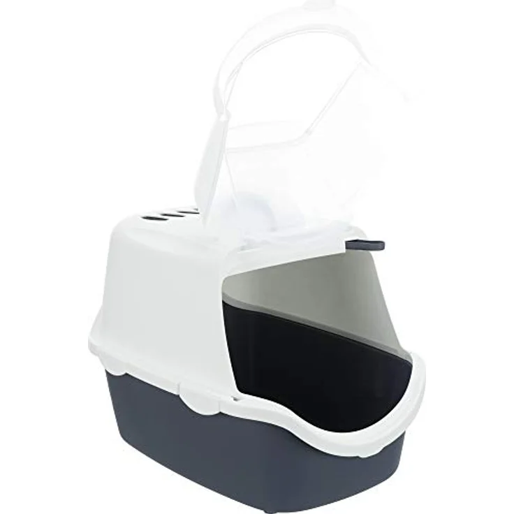Trixie T40341 40341 Katzentoilette Vico Open Top, mit Haube, 40 × 40 × 56 cm, blaugrau/weiß – Bild 5